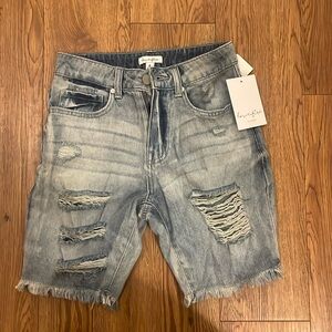 love, fire ripped jean shorts